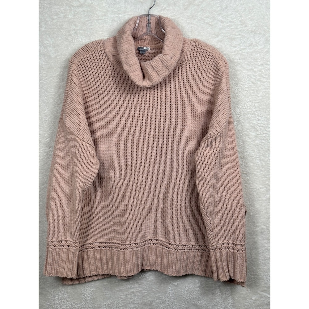 Aerie Oversized Turtleneck Sweater Chunky Knit Boho Pullover Casual Pink Small